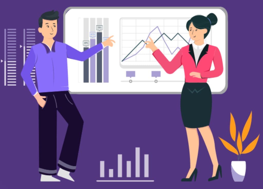 Sharescoin team reviewing investment charts